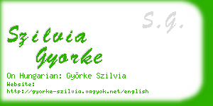 szilvia gyorke business card