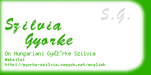 szilvia gyorke business card